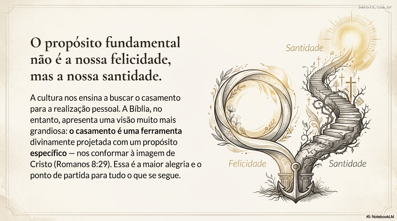 1. Fundamentos do Casamento Bíblico: Prioridades, Propósitos e a Santificação no Lar (Gn. 2:24; Rm. 8:28-29)