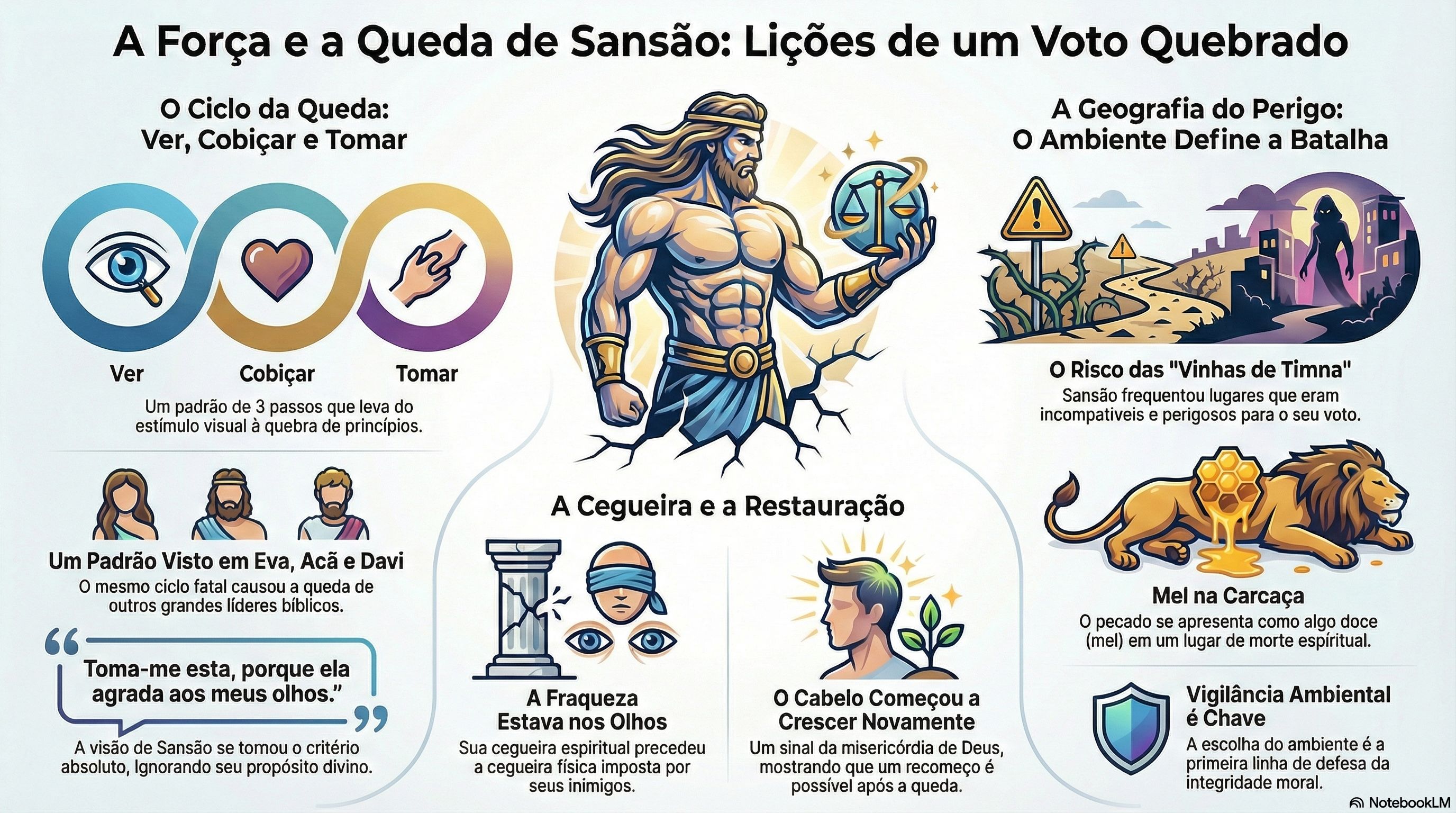 12.2. Sanção, Parte 2: A Força da Vigilância e o Mistério da Restauração Espiritual (Jz. 13-16; Jó 31:1; Mt. 5:29; At. 9:18)