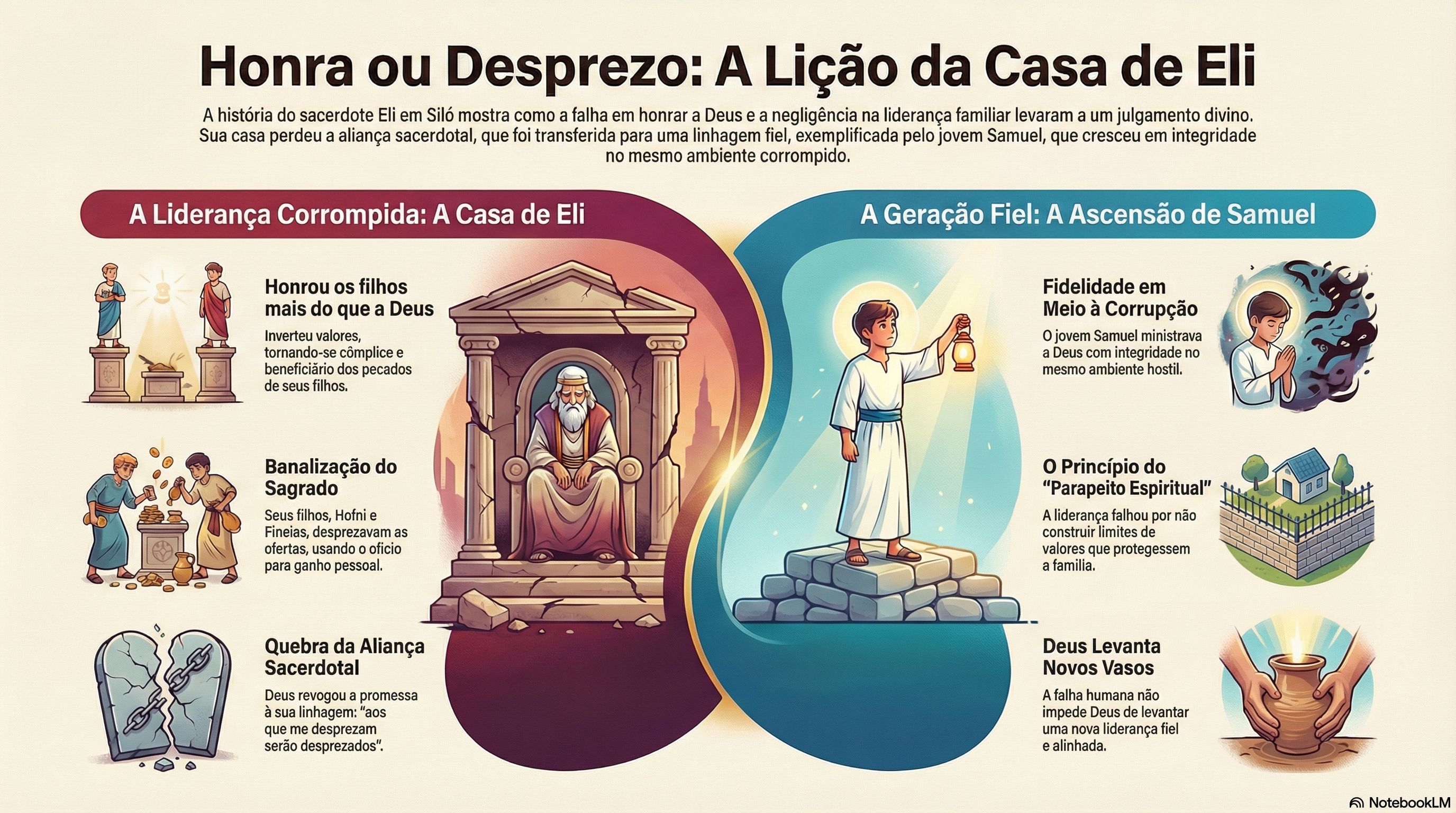13. Eli: Da Omissão à Ruína: O Perigo de Banalizar o Sagrado e a Responsabilidade na Liderança Familiar (1 Sm. 2; Dt. 6:4-9; Dt. 22:8)