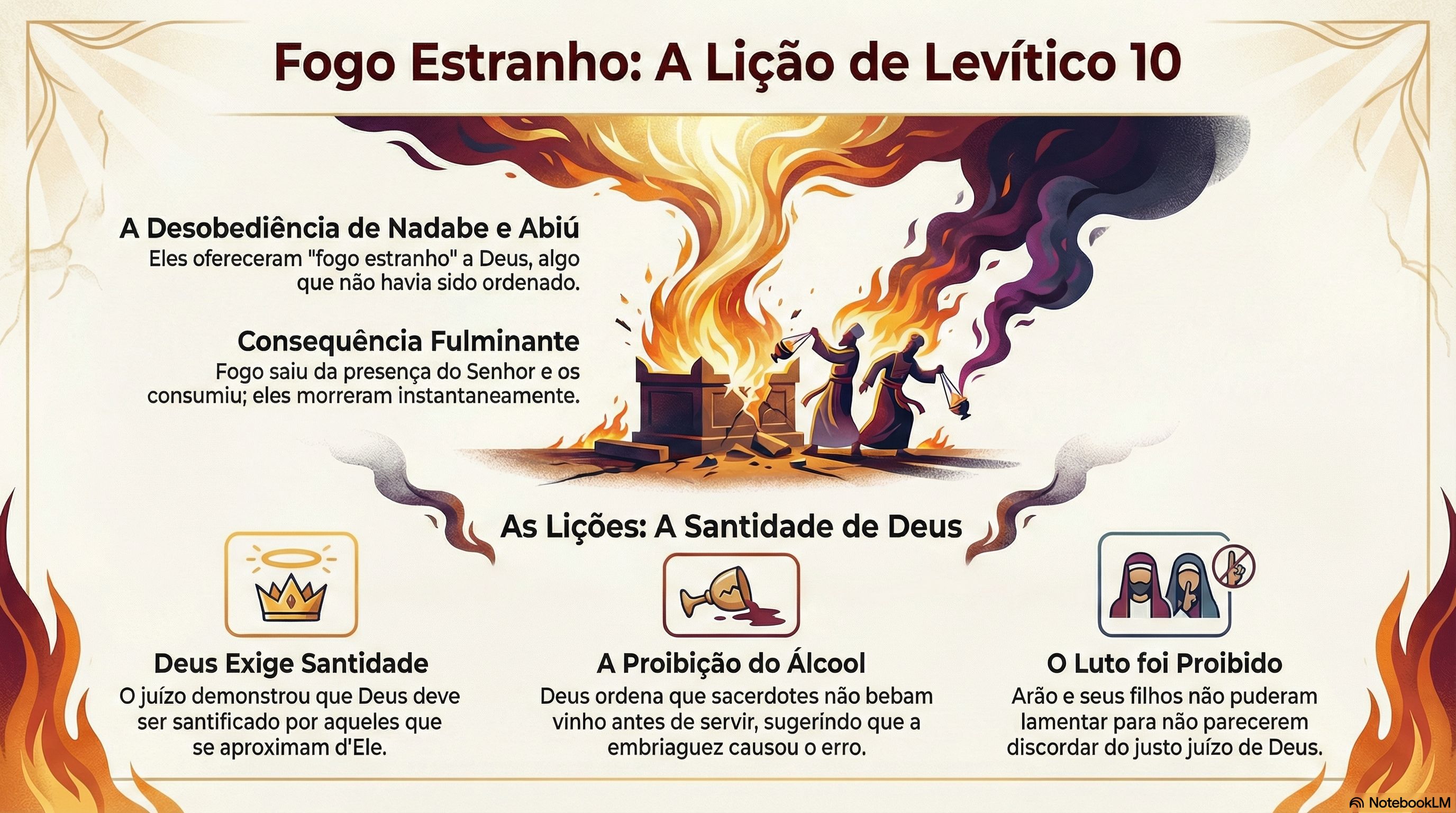 1. A Santidade de Deus e o Perigo do Fogo Estranho (Lv. 10)