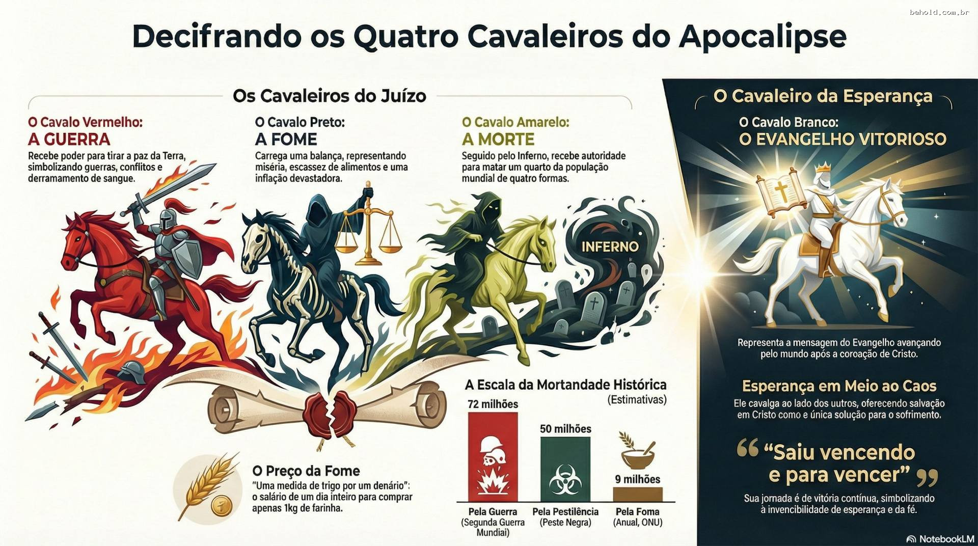 8. Os Quatro Cavaleiros do Apocalipse: Uma Análise dos Juízos Divinos e a Esperança do Evangelho (Ap 6:1-8; Mt 24:7-9)